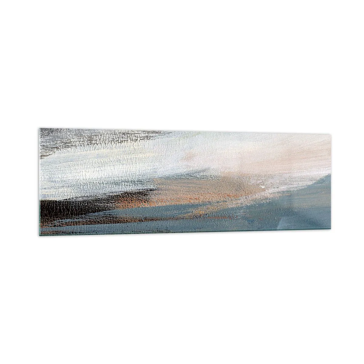 Schilderen op glas - Abstractie: noordelijk landschap - 160x50 cm