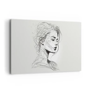 Schilderen op canvas - Portret in gedachten - 120x80 cm