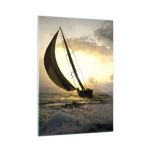 Schilderen op glas - Met de wind en tegen de wind - 50x70 cm