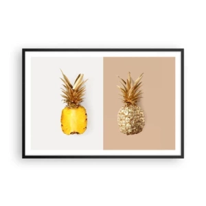 Poster in een zwarte lijst - Ananas voor ons - 91x61 cm