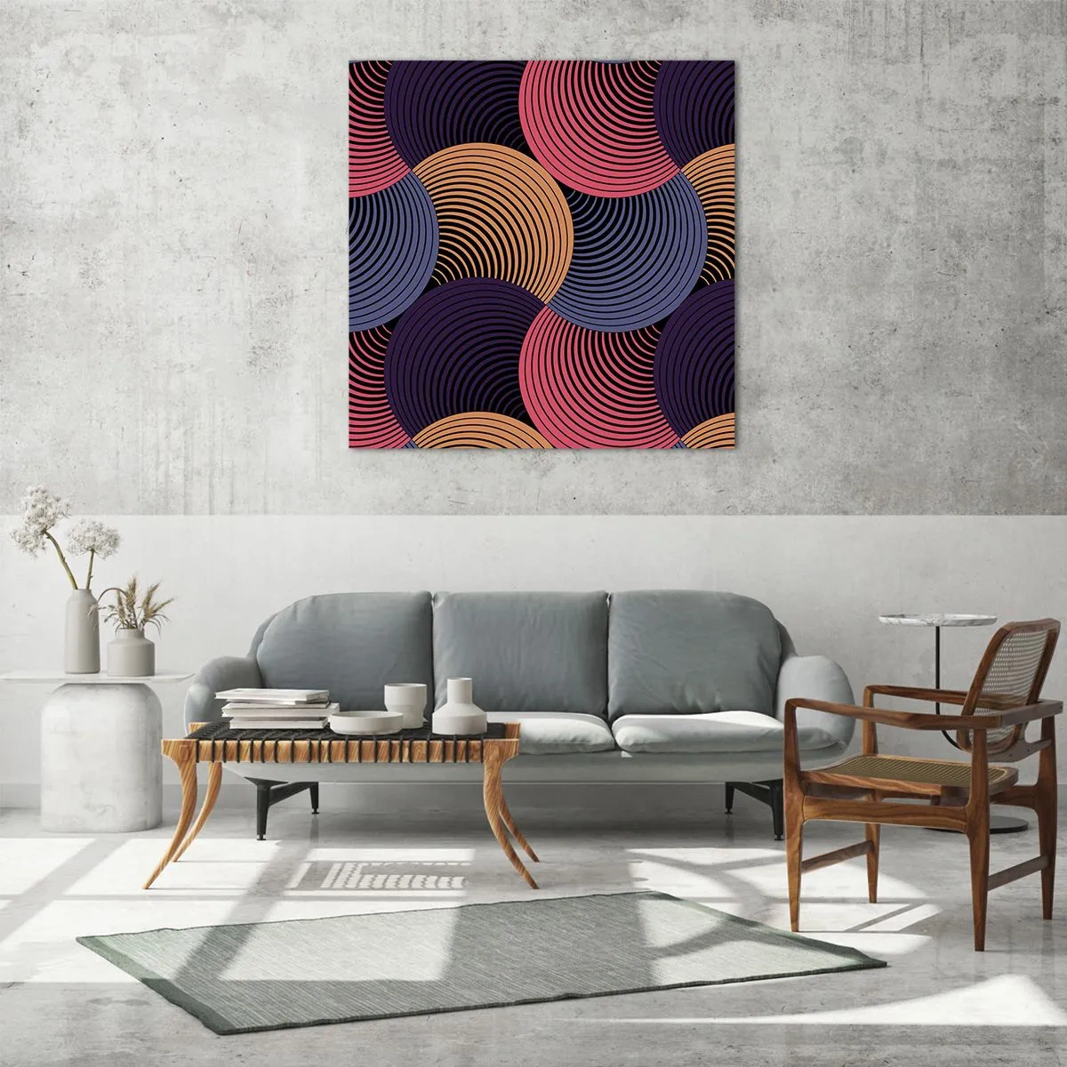 Schilderen op glas - In een cirkelvormig ritme - 50x50 cm