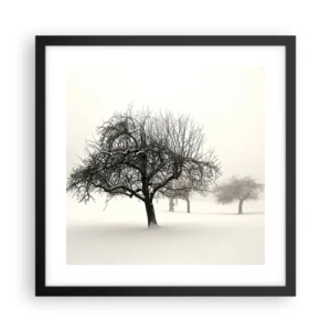 Poster in een zwarte lijst - Winterslaap - 40x40 cm