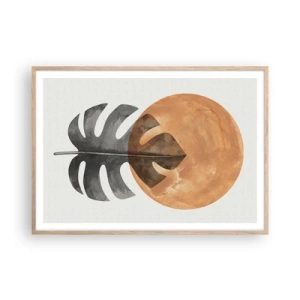 Een poster in een licht eiken lijst - Altijd de zon - 100x70 cm