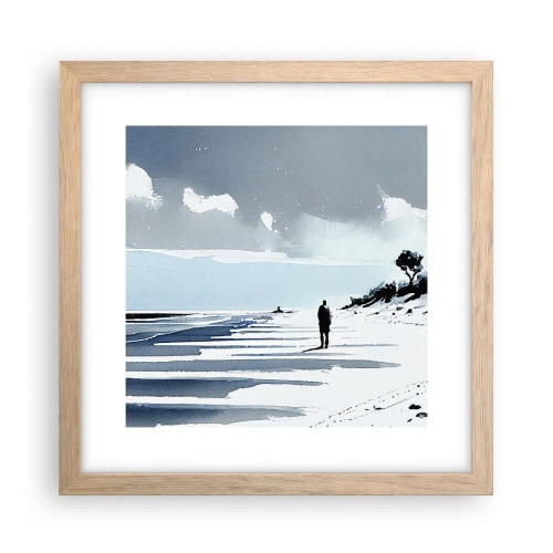 Een poster in een licht eiken lijst - Alleen - 30x30 cm