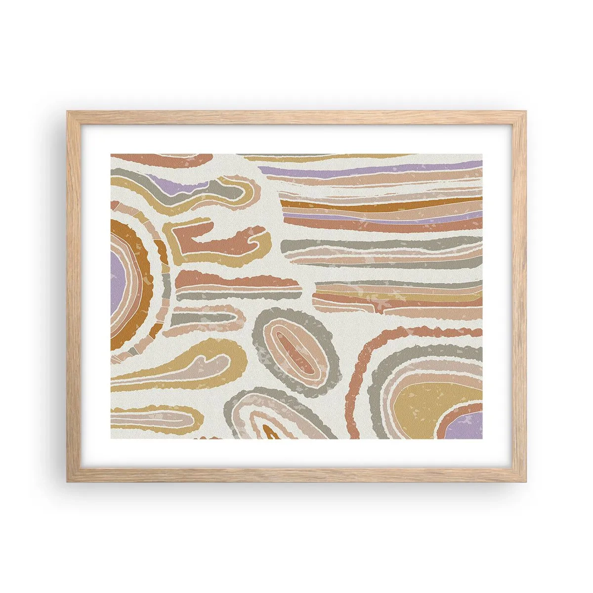 Een poster in een licht eiken lijst - Kleurrijke doorsneden - 50x40 cm