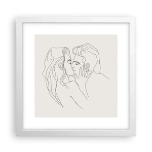 Poster in een witte lijst - Verstrikt in gevoel - 30x30 cm