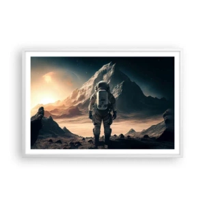 Poster in een witte lijst - Nieuwe uitdaging - 91x61 cm