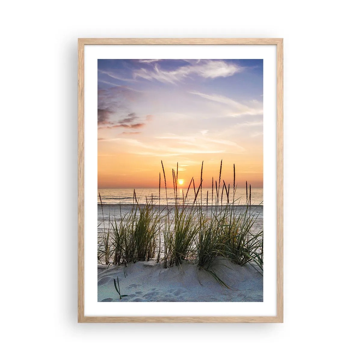 Een poster in een licht eiken lijst - Kijk, denk, voel - 50x70 cm