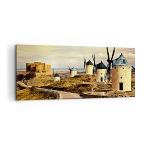 Schilderen op canvas - Don Kichot zal snel hier zijn.  - 120x50 cm