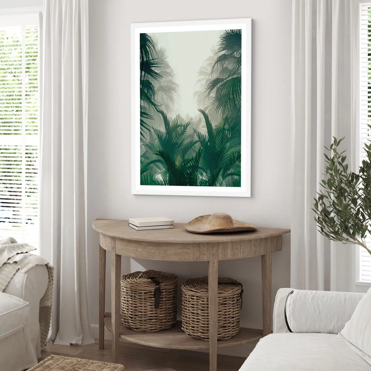 Poster in een witte lijst - Tropisch mysterie - 50x70 cm