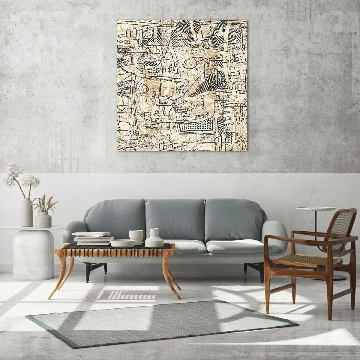 Schilderen op glas - Het wacht om te worden gedecodeerd - 70x70 cm