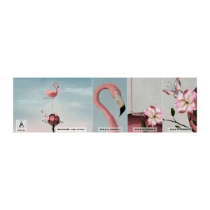 Fotobehang Monster Premium Sand - Basketbal allegorie - Abstractie, Flamingo, Vogel - 100x30 cm