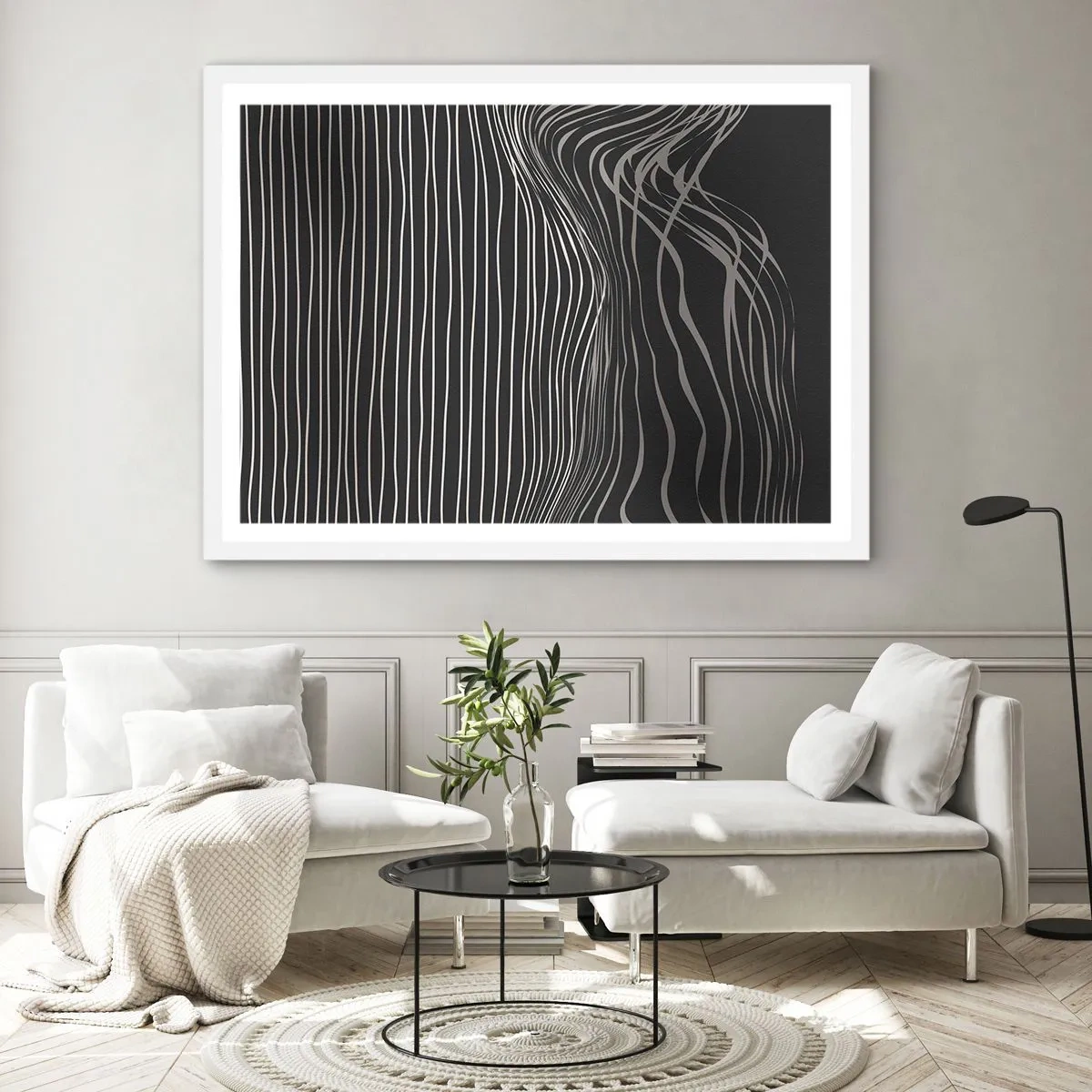 Poster in een witte lijst - Ritme en accent - 40x30 cm