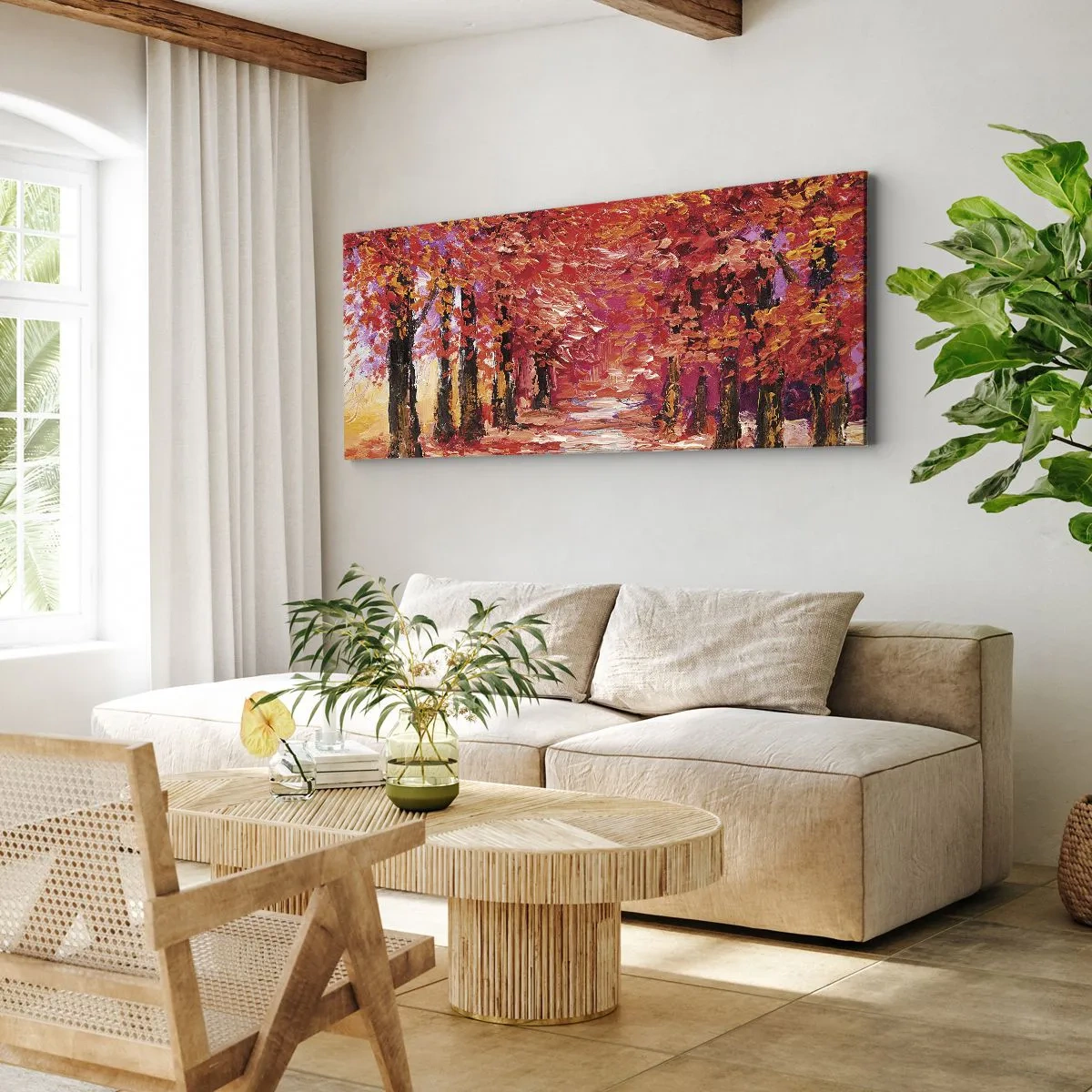 Schilderen op canvas - Herfst impressie - 140x50 cm