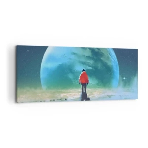 Schilderen op canvas - Ontdekkingsreiziger van het nieuwe land - 100x40 cm