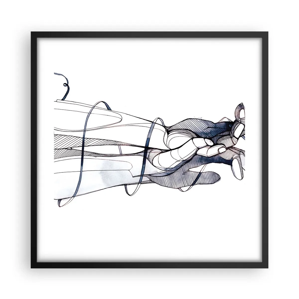 Poster in een zwarte lijst - Touch-studie - 50x50 cm
