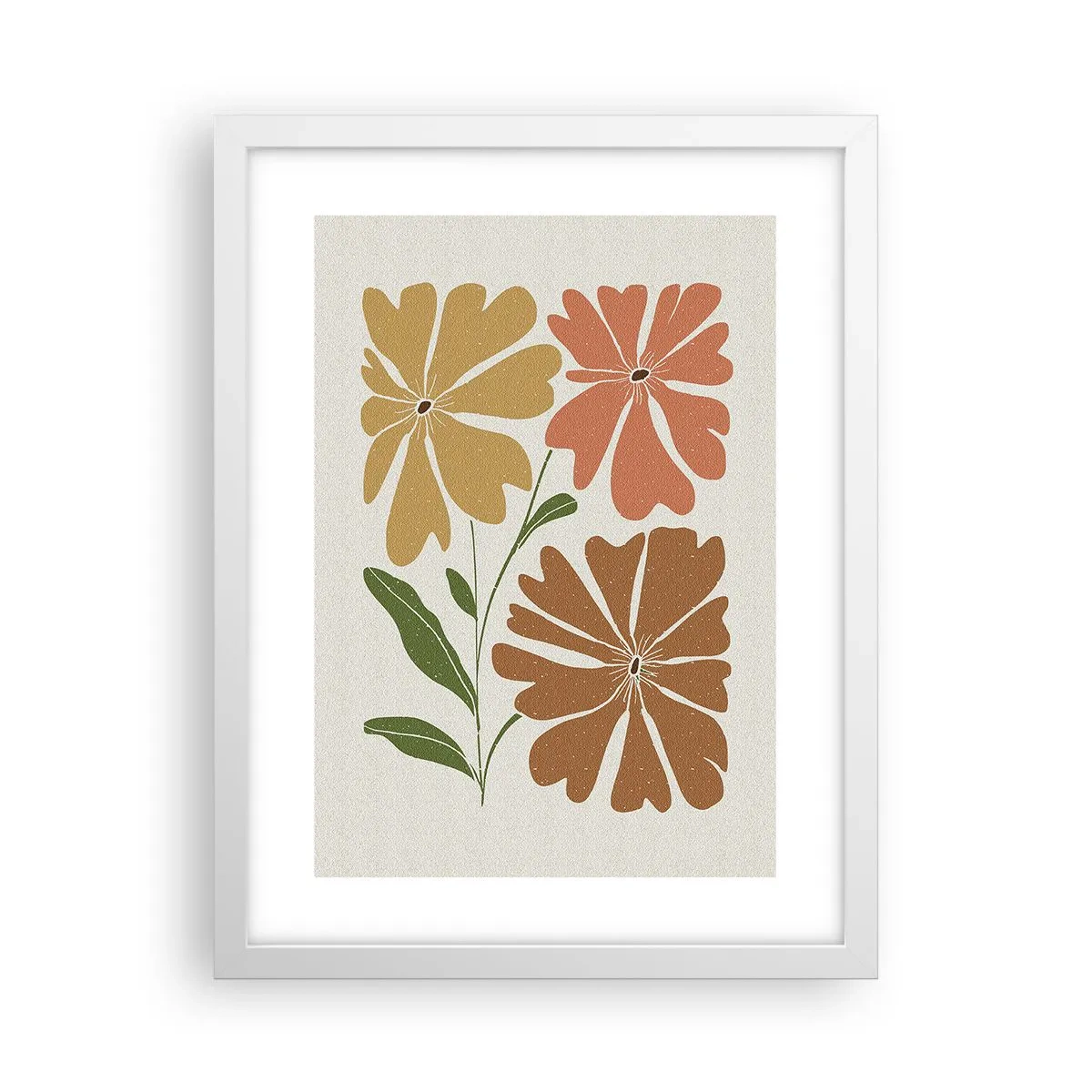 Poster in een witte lijst - Natuur en geometrie - 30x40 cm