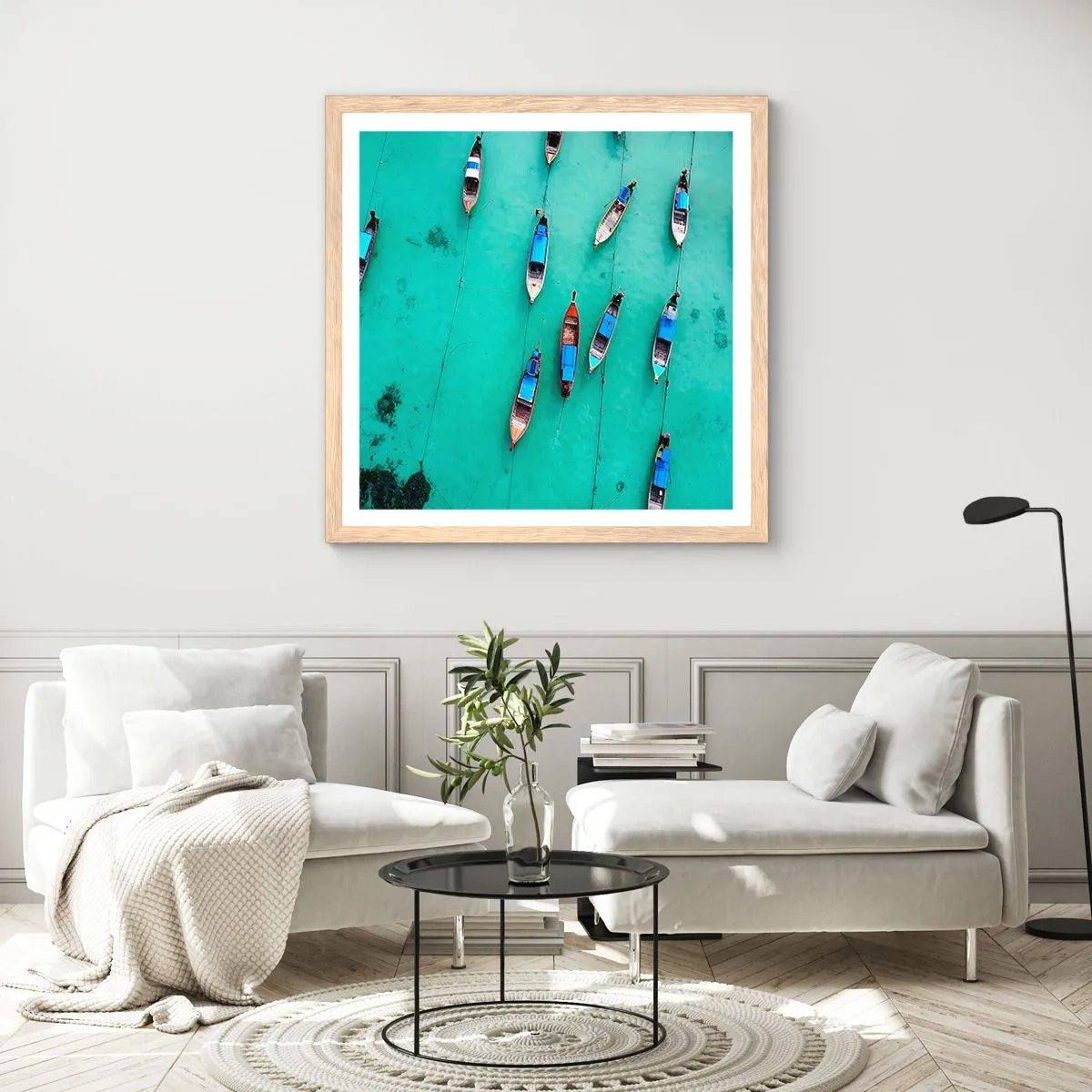 Een poster in een licht eiken lijst - In blijde verwachting - 40x40 cm