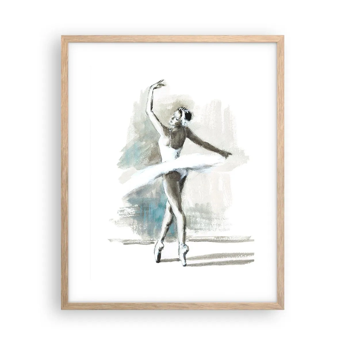 Een poster in een licht eiken lijst - Betoverd in een zwaan - 40x50 cm