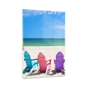 Schilderen op glas - Regenboog strand - 80x120 cm