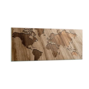 Schilderen op glas - De wereld ligt op tafel - 100x40 cm