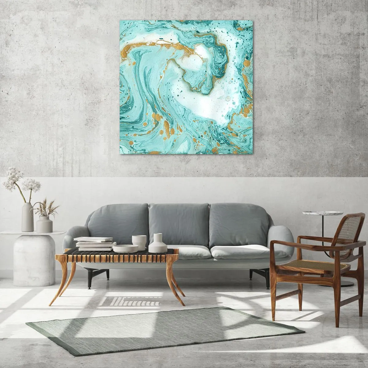 Schilderen op glas - Onder de grote golf van het Edo-tijdperk - 40x40 cm