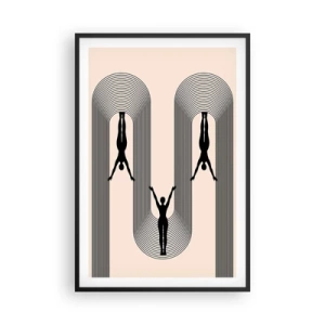 Poster in een zwarte lijst - Op zijn kop - 61x91 cm
