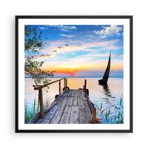 Poster in een zwarte lijst - Goedeavond - 60x60 cm