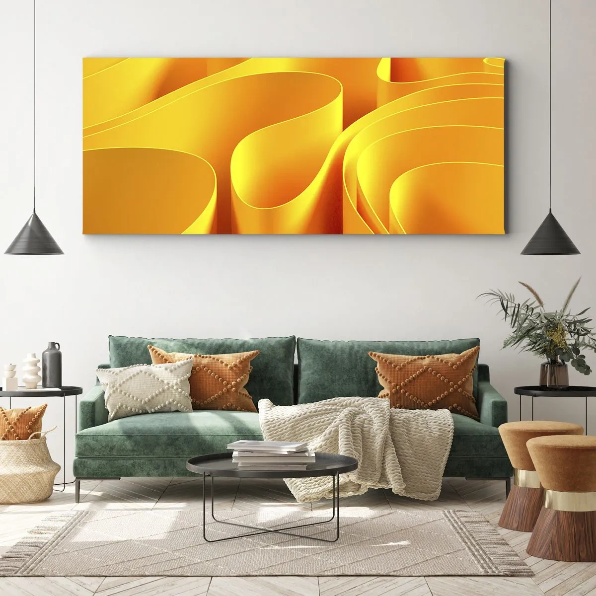Schilderen op canvas - Als de golven van de zon - 160x50 cm
