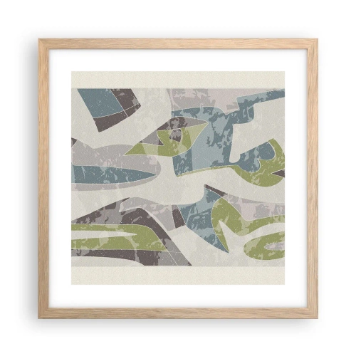 Een poster in een licht eiken lijst - Compositie achter het glas - 40x40 cm