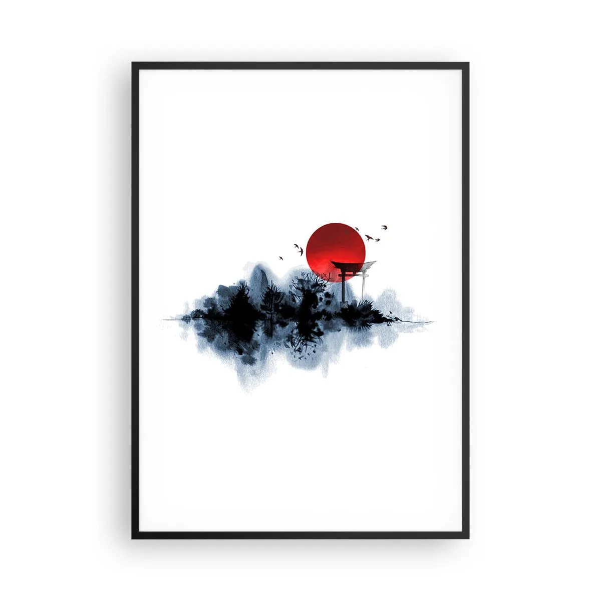 Poster in een zwarte lijst - Japanse weergave - 70x100 cm