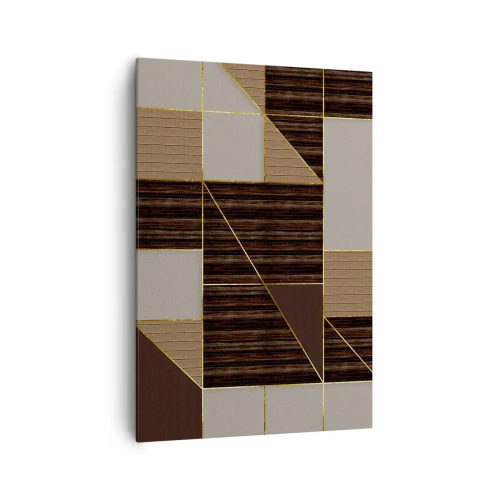 Schilderen op canvas - Een mozaïek van bruin en goud - 70x100 cm