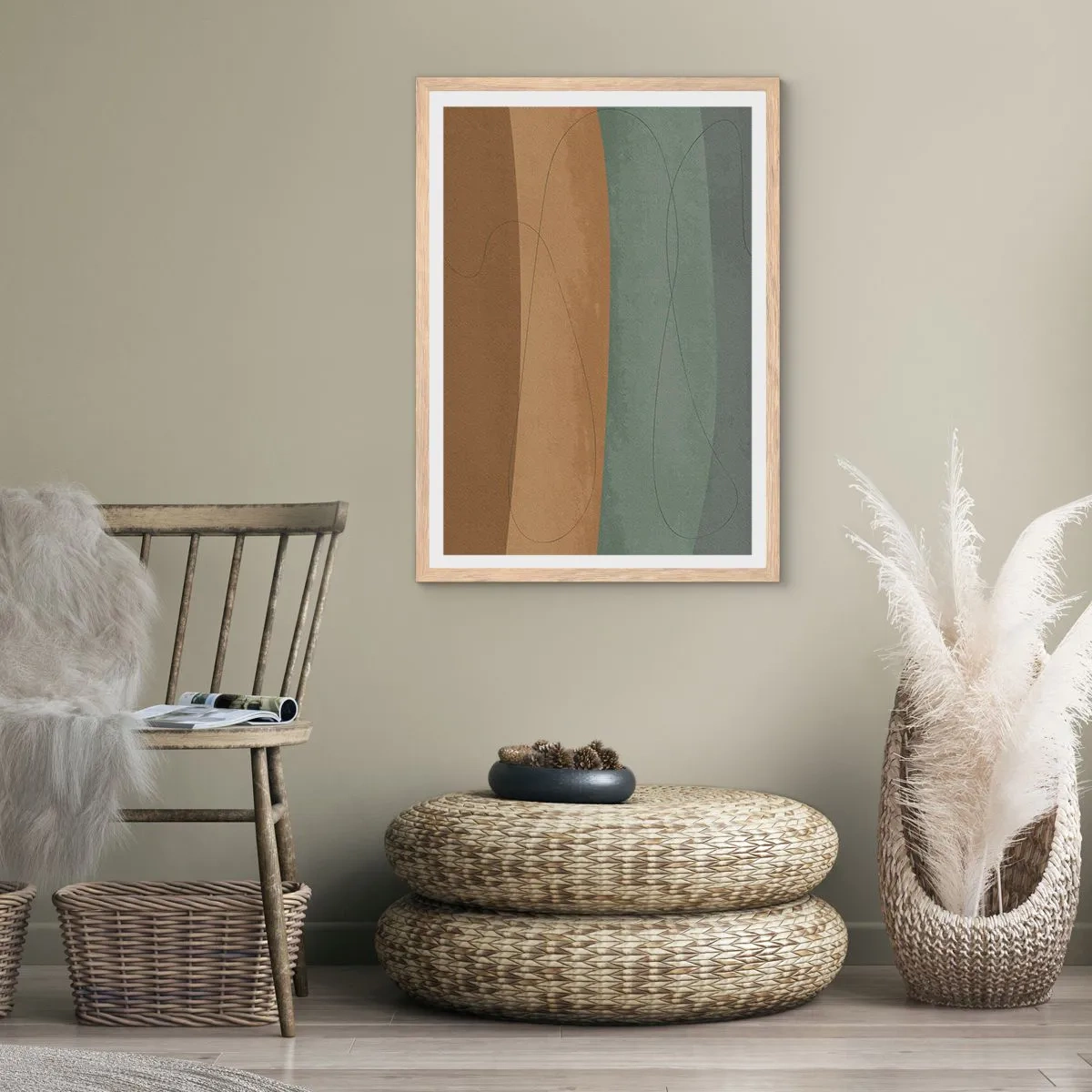 Een poster in een licht eiken lijst - Horizontale compositie - 61x91 cm