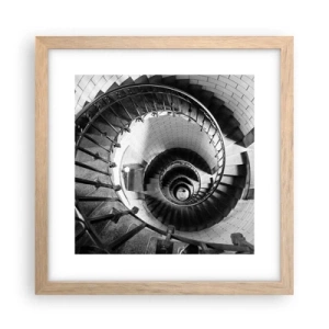 Een poster in een licht eiken lijst - Hoger en hoger - 30x30 cm