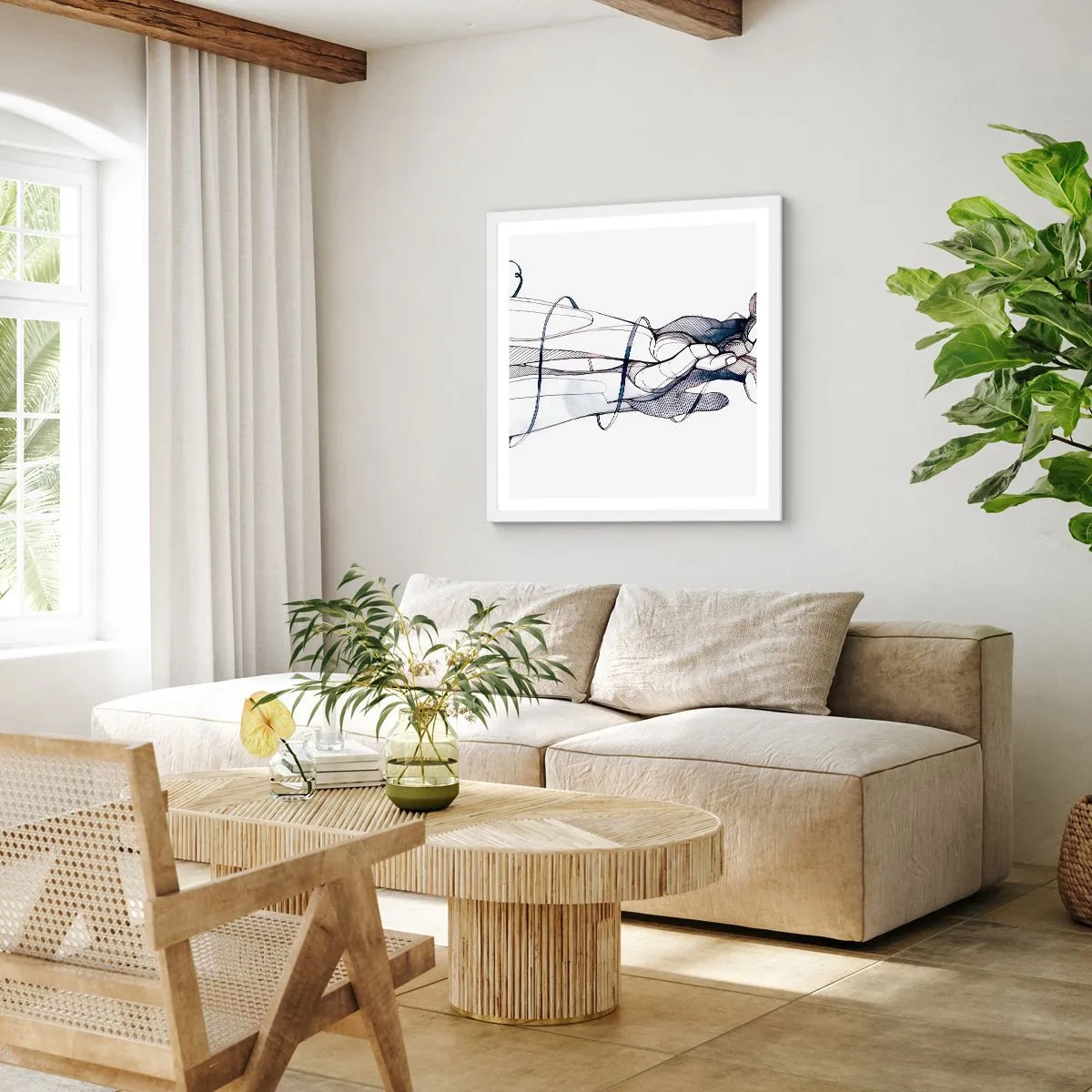 Poster in een witte lijst - Touch-studie - 40x40 cm