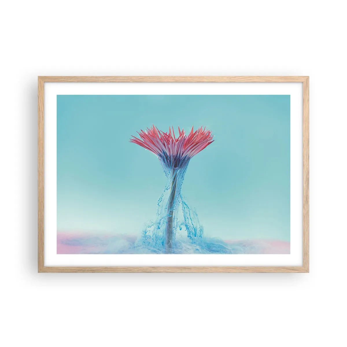 Een poster in een licht eiken lijst - In een verkwikkende omhelzing - 70x50 cm