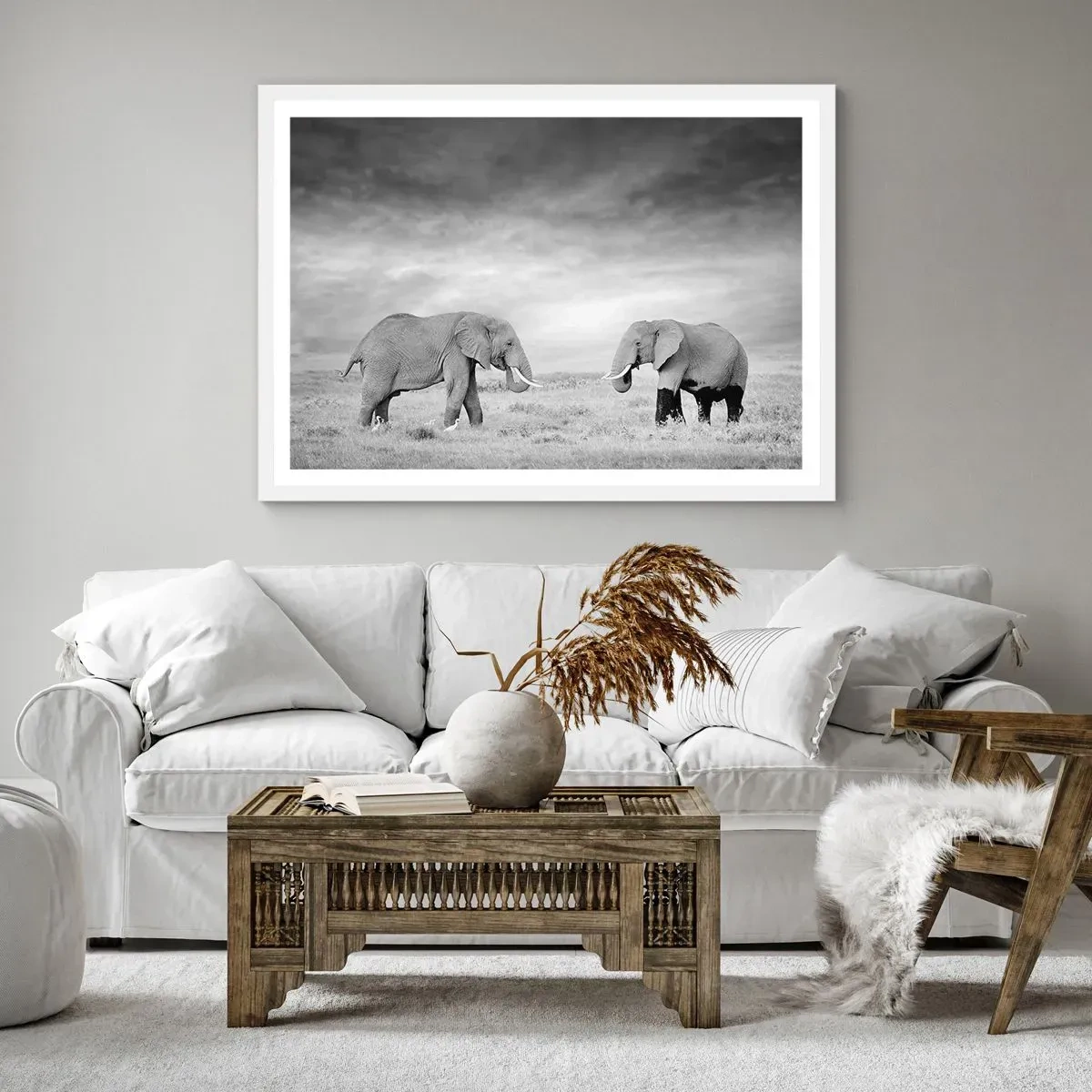 Poster in een witte lijst - Grijs is mooi - 50x40 cm