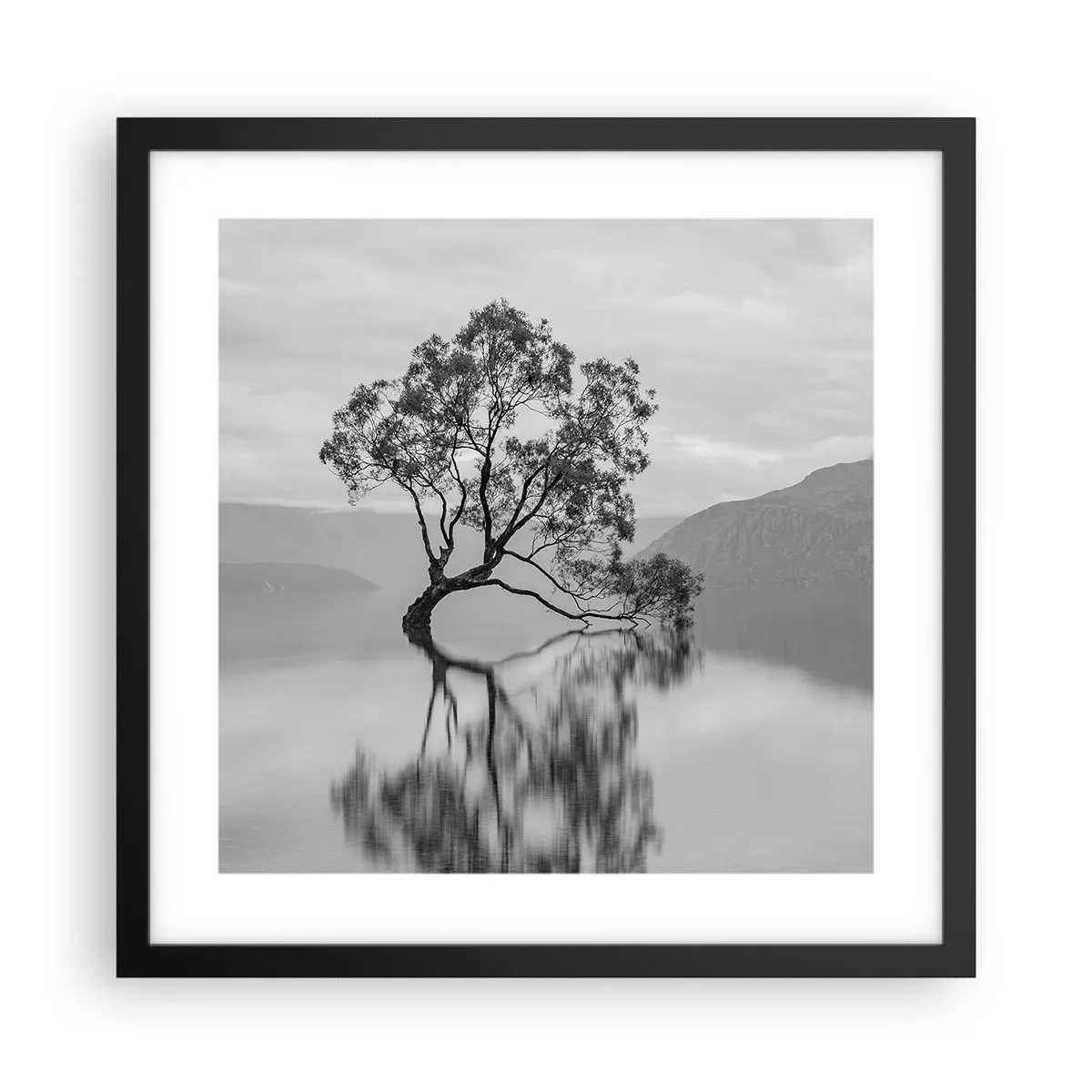 Poster in een zwarte lijst - Er is zo'n land - 40x40 cm