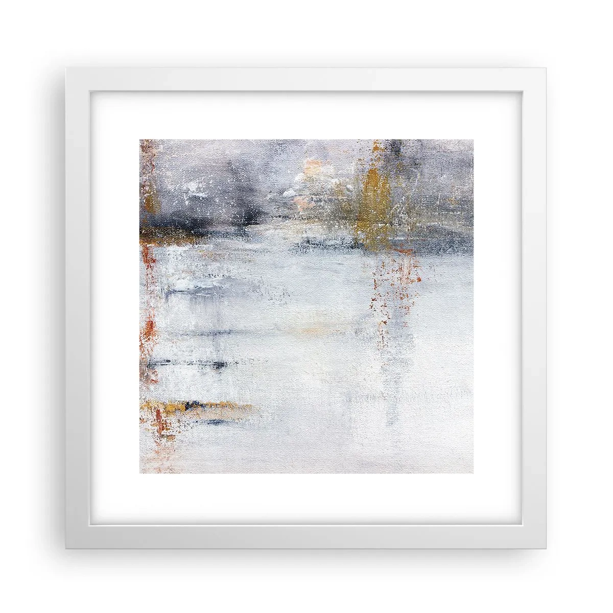 Poster in een witte lijst - Achter de luchtgordijn - 30x30 cm