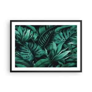 Poster in een zwarte lijst - De diepte van tropisch groen - 70x50 cm