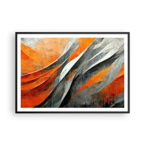 Poster in een zwarte lijst - Hitte en koude - 100x70 cm