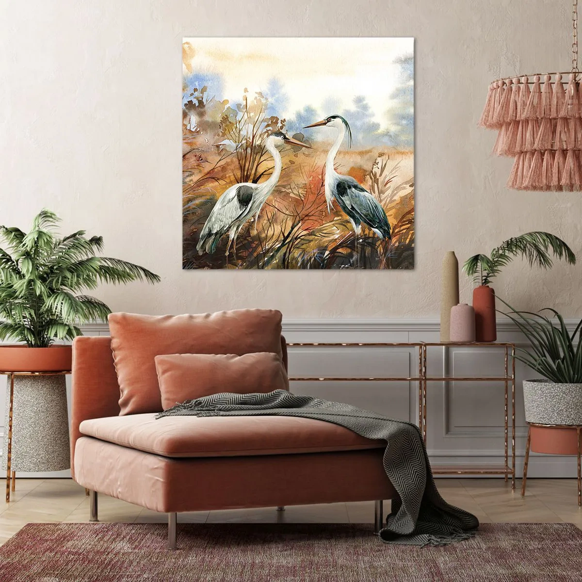 Schilderen op canvas - Waarheen in de herfst? - 70x70 cm