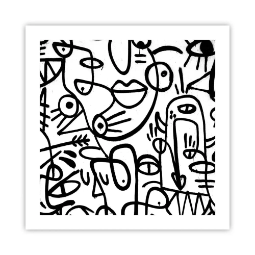 Poster - Gezichten en luchtspiegelingen - 50x50 cm