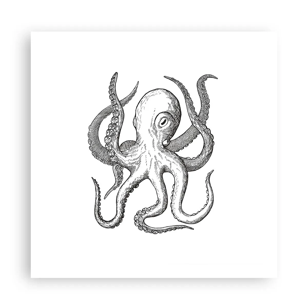 Poster - Dansend met de golven - 60x60 cm