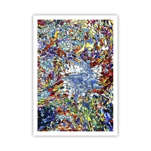 Poster - Glas in lood druppel - 70x100 cm