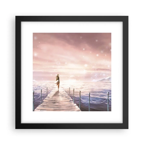 Poster in een zwarte lijst - In het licht van een droom - 30x30 cm