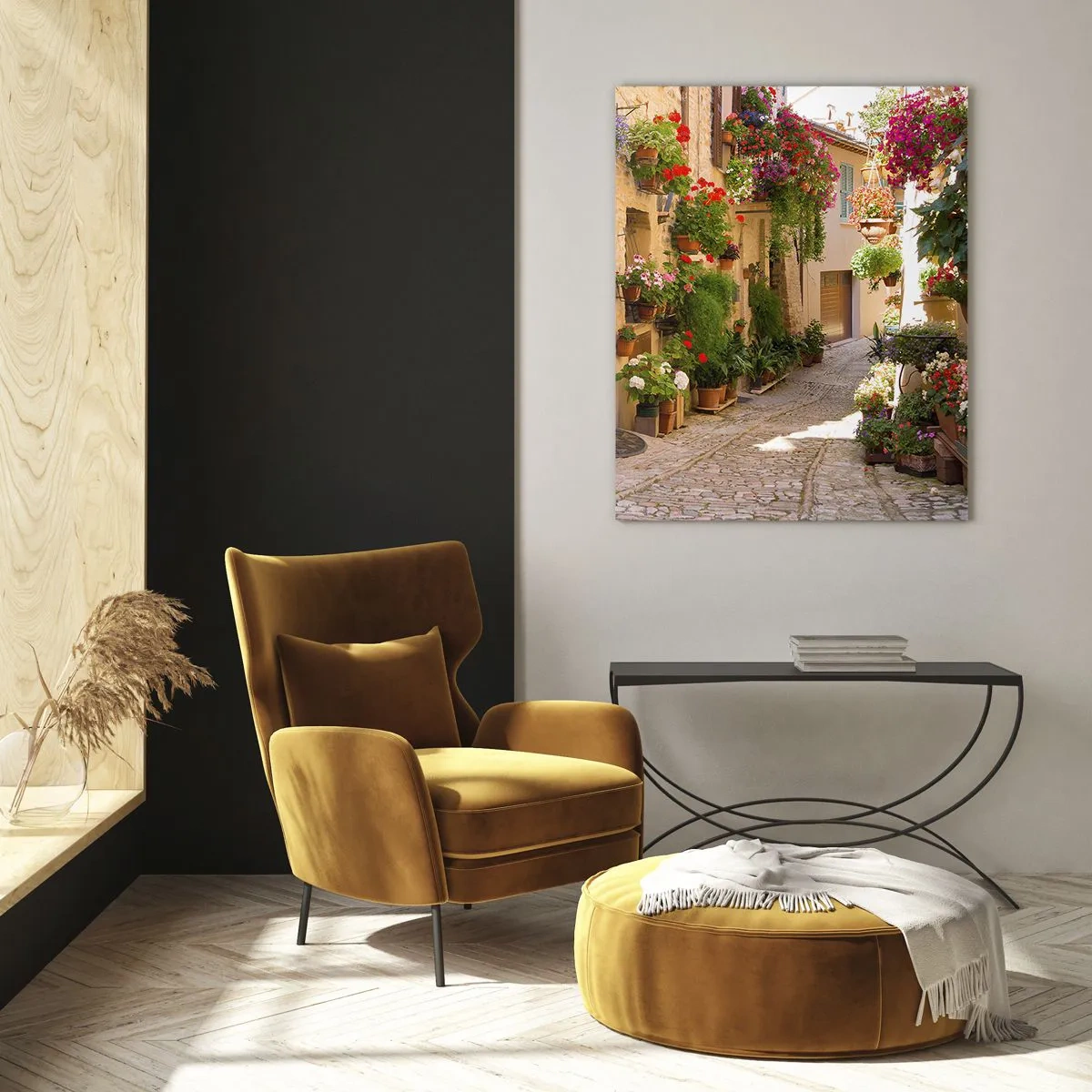 Schilderen op glas - In de vloed van bloemen - 50x70 cm