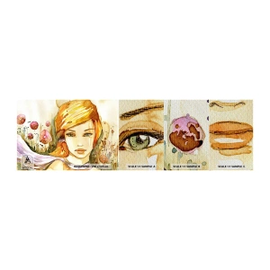 Fotobehang Monster Premium Sand - Een smaragdgroene look die woede kalmeert - Vrouw, Wei, Mode - 100x30 cm