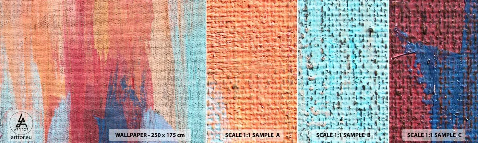 Fotobehang Staaltje Standard Eco - Ren door de regenboog - Abstractie, Deel, Schilderen - 100x30 cm