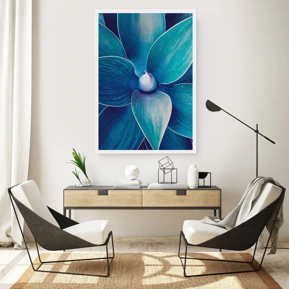 Poster - Blauw uit de lucht - 40x50 cm